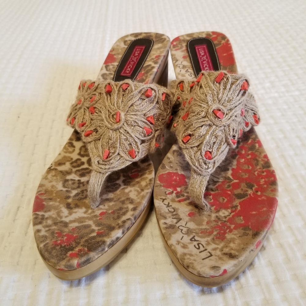 Lisa Vicky Macrame Thong Heel Sandals